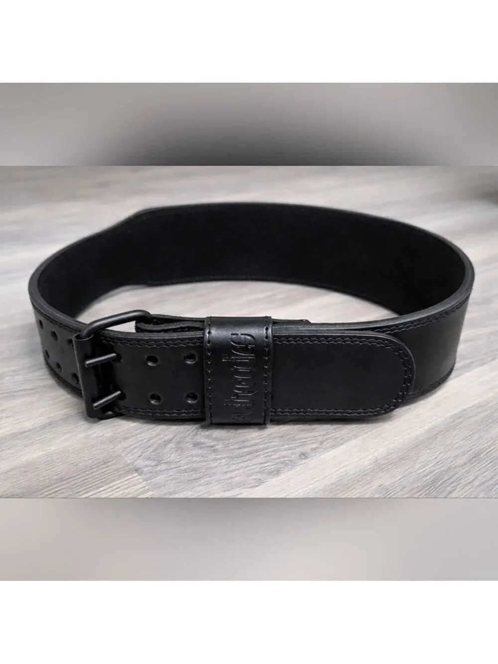 Aesthreadics Black Leather Weightlifting Belt | Gym Strength Training | New